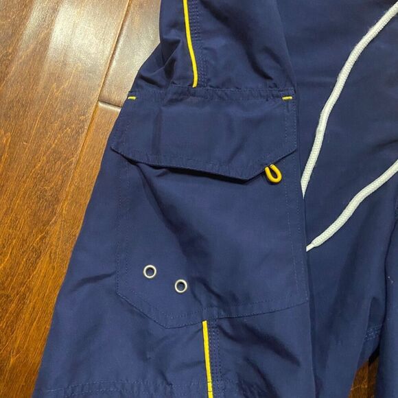 Corona Board Surf Swimming Navy Yellow Polyester Trunks Shorts Men's Size 38 - Picture 2 of 7